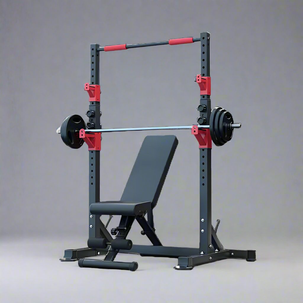 Basic adjustable squat rack.