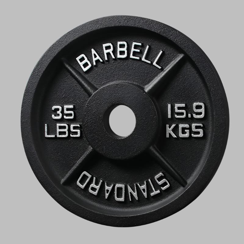 Iron weight plates.