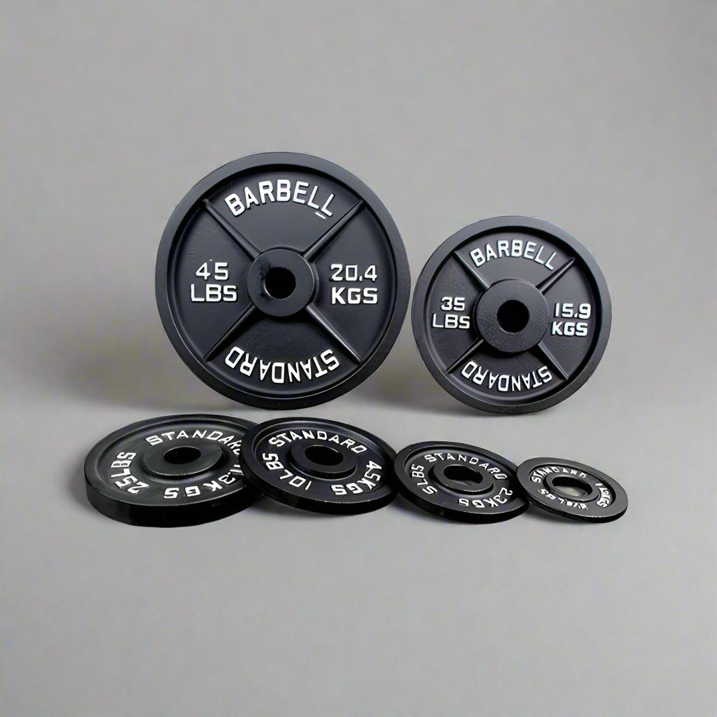 Iron weight plates.