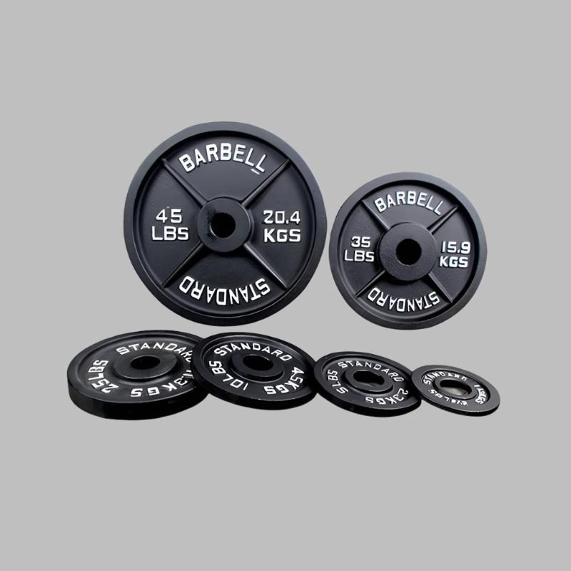 Iron weight plates.